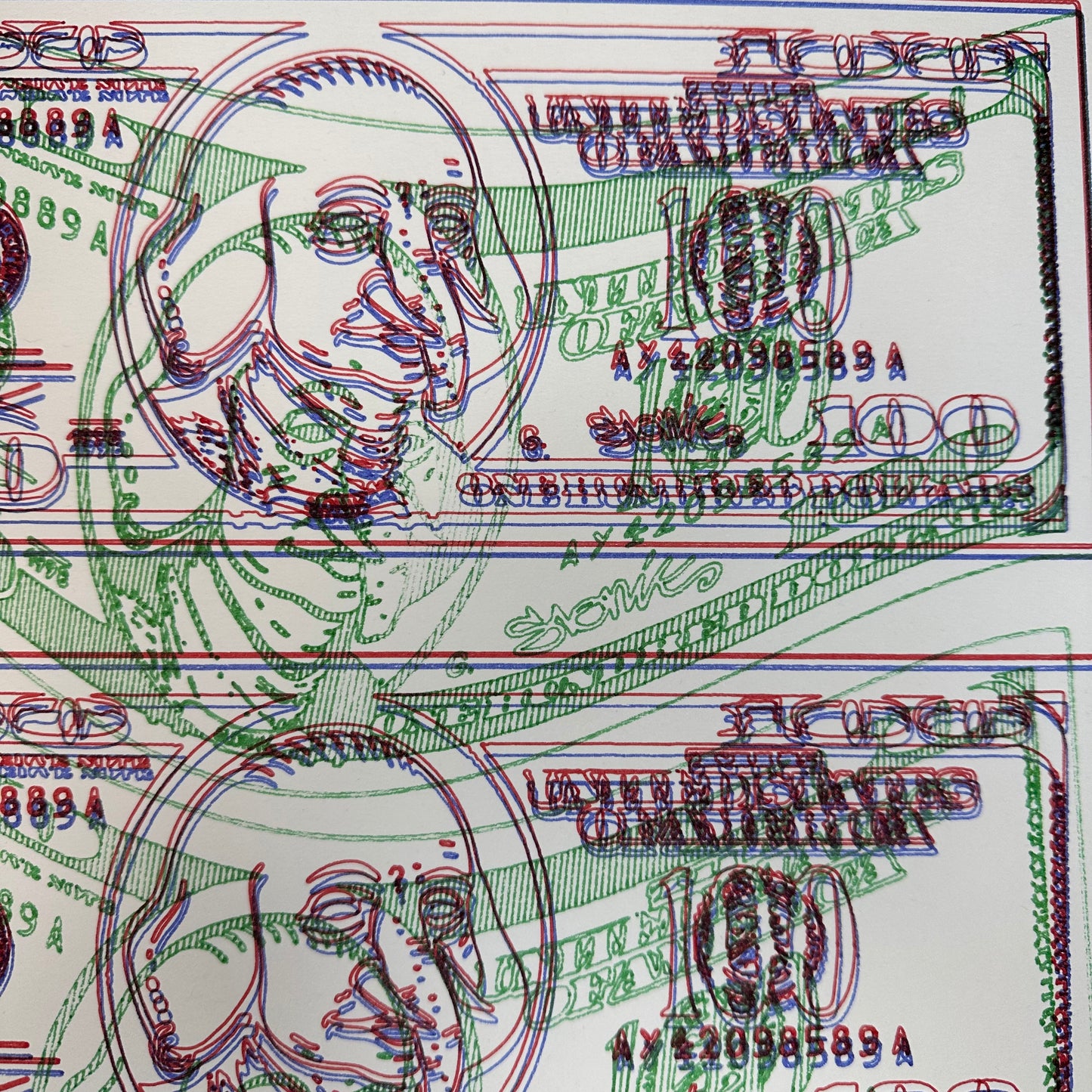 Drippy Money Cyber Print Art Print Close Up