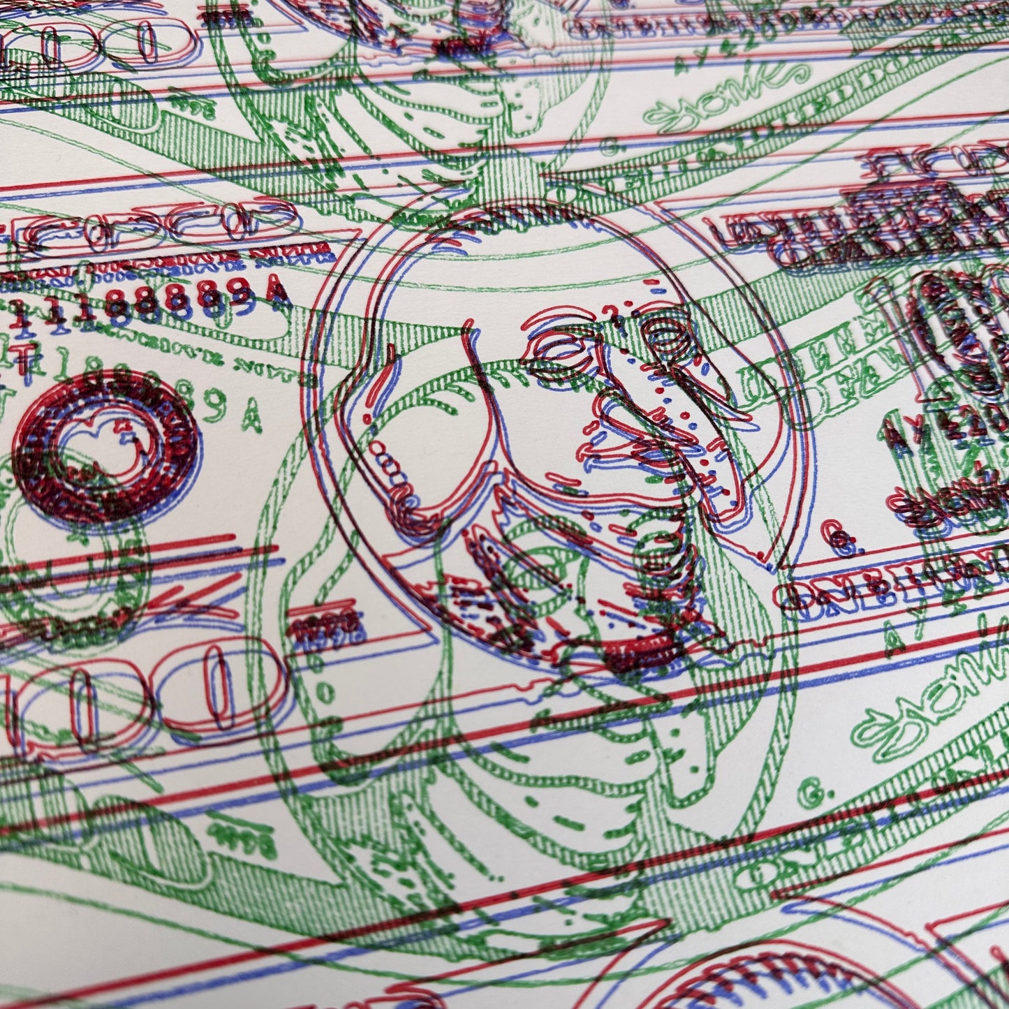 Drippy Money Cyber Print Art Print Close Up Face