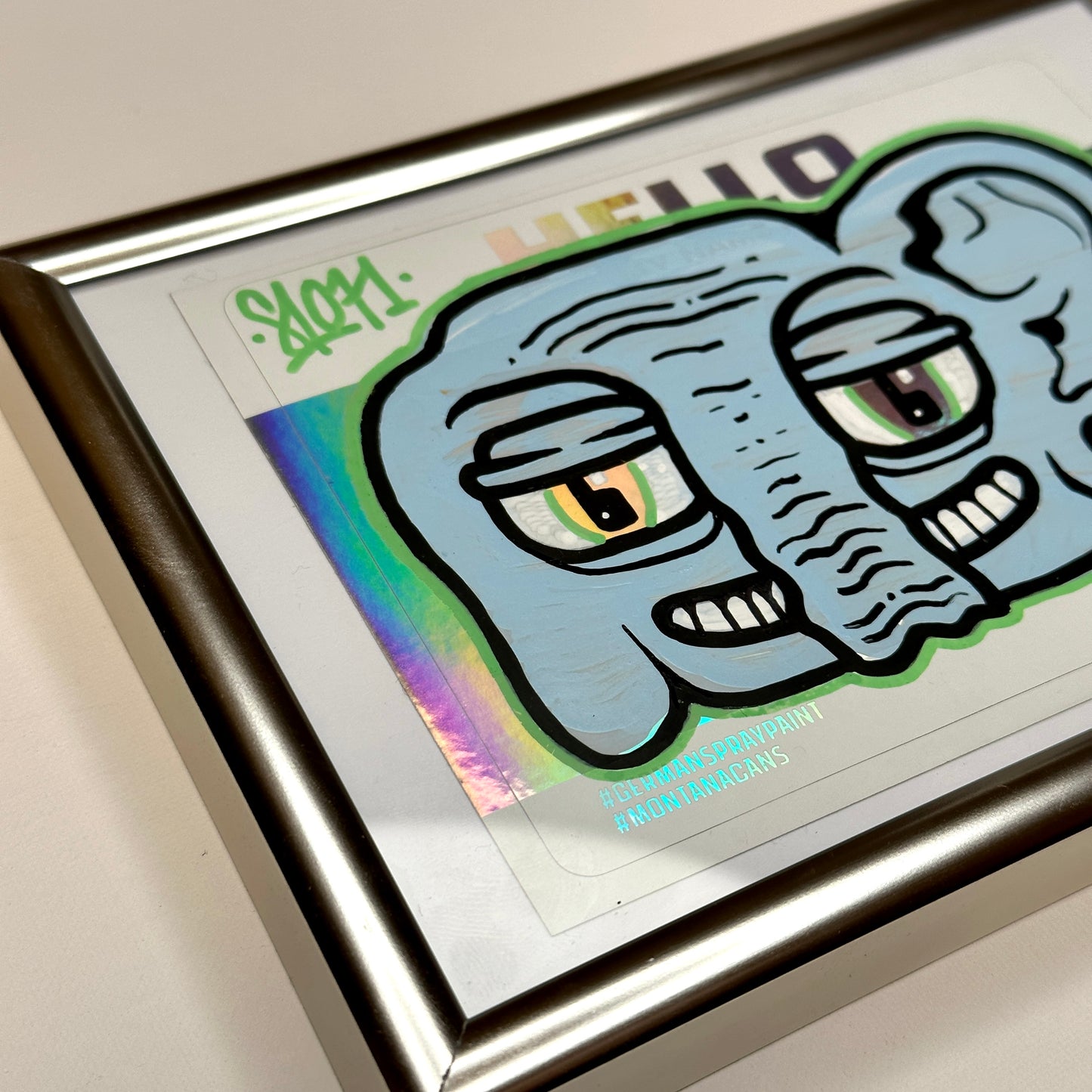 Hear Me Out Graffiti Sticker Framed  Close Up