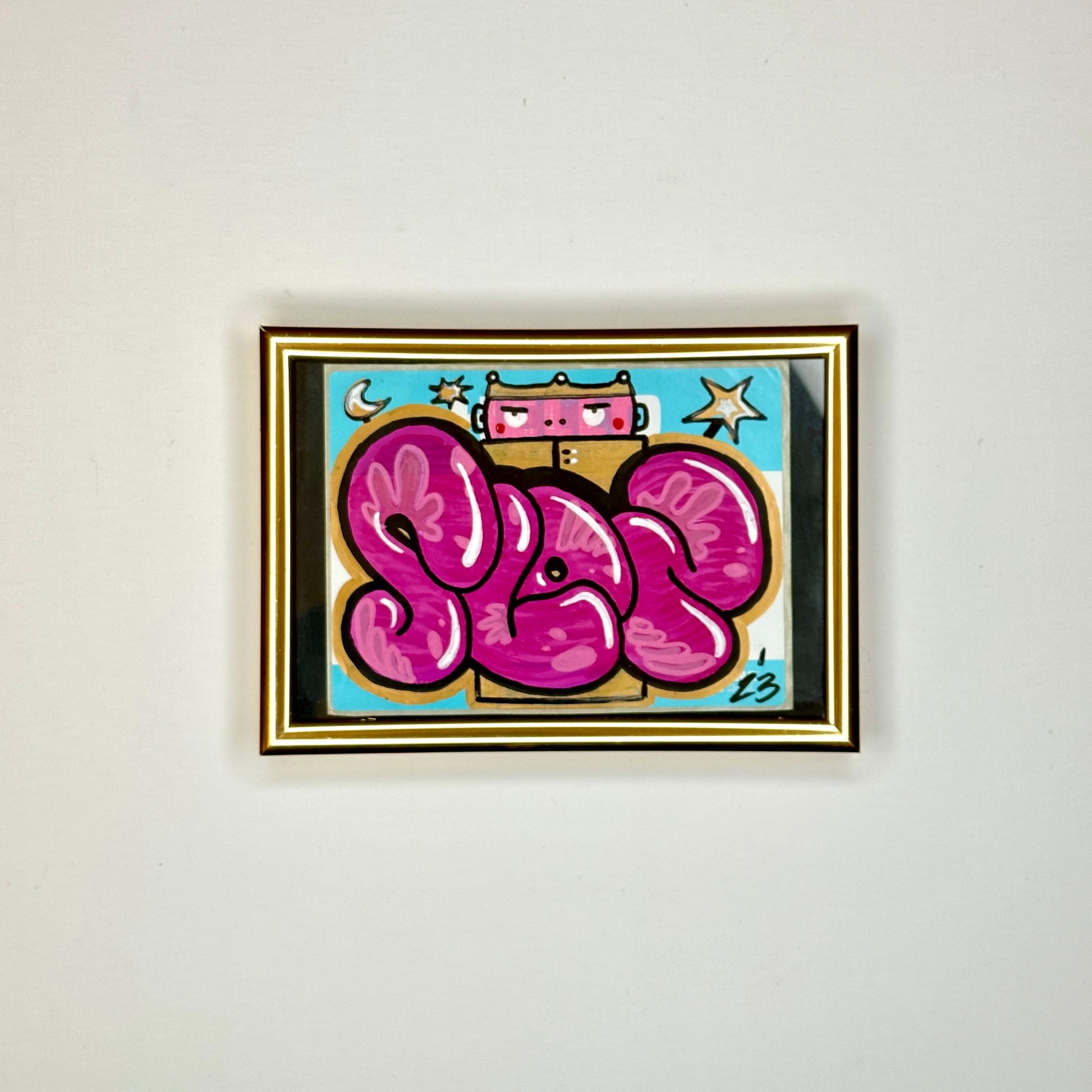 King Slon Graffiti Sticker Framed Front