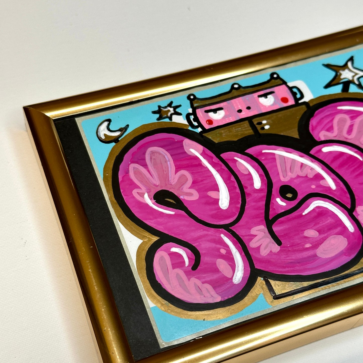 King Slon Graffiti Sticker Framed Close Up