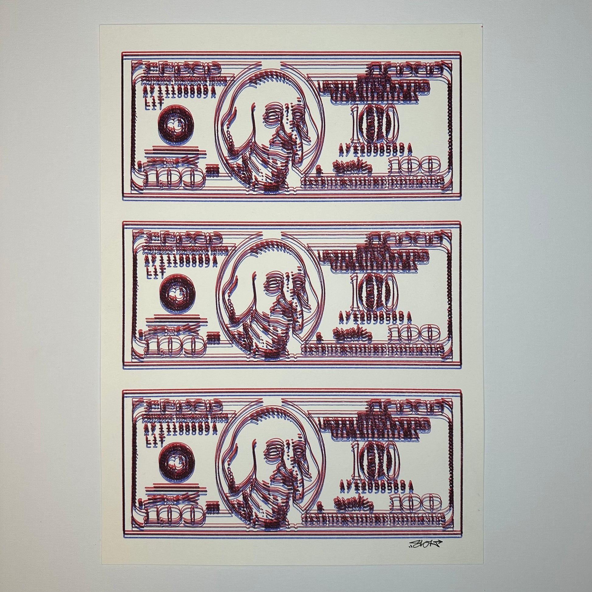 3D Cash Cyber Print Art Print Front