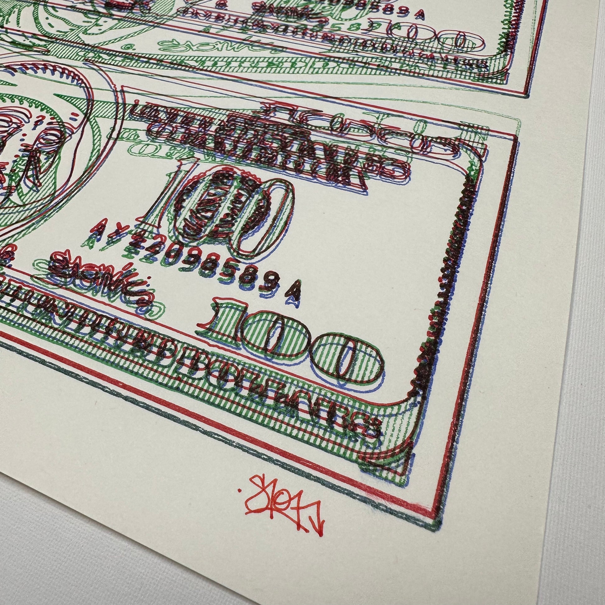 Drippy Money Cyber Print Art Print Close Up Right