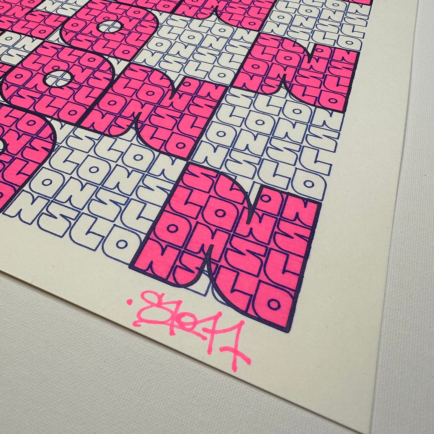 Slon Pink Cyber Print Art Print Close Up Tag