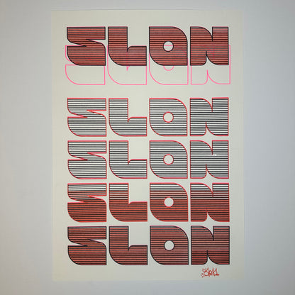 Slon Red Cyber Print Art Print Front